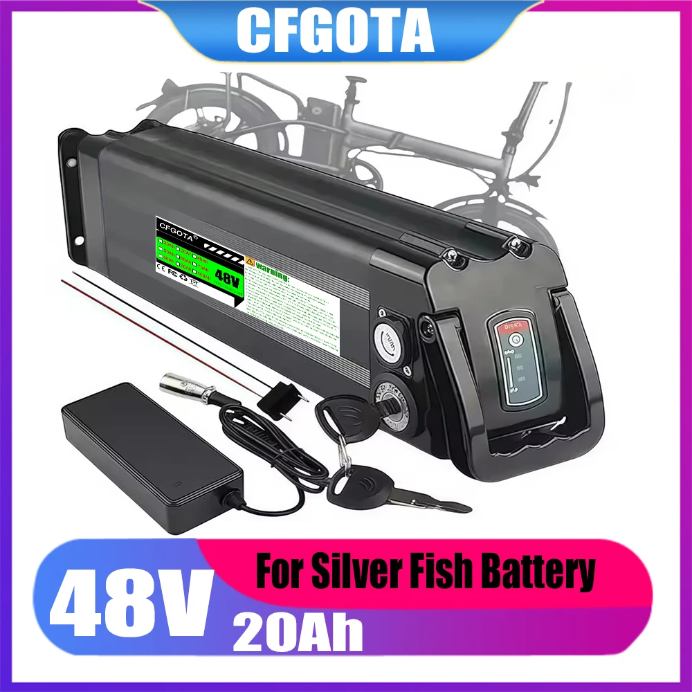 Air freight, 48V 50Ah, built-in BMS protection, For Silver Fish lithium battery pack, compatible with 250W-1000W motors