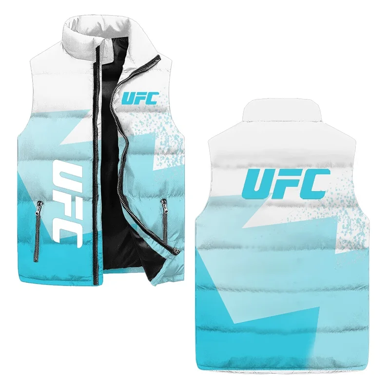 

UFC Winter New Thick Heavyweight Fleece High Collar Zipper Vest Men's Lazy Style Outerwear Warm Tank Top UFC Men's Jacket