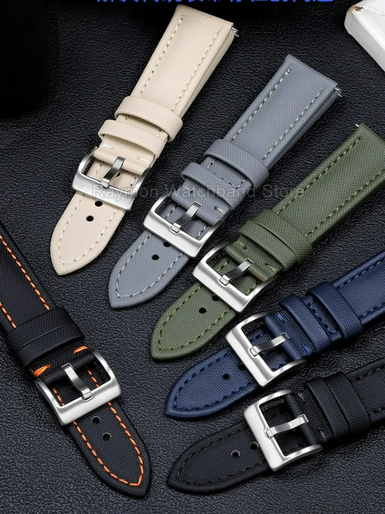 For Tudor Black Bay Blancpain Fifty Fathoms Rolex Black Submariner Tissot Black Blue Army-Green Nylon Watch Strap 18 20 22mm