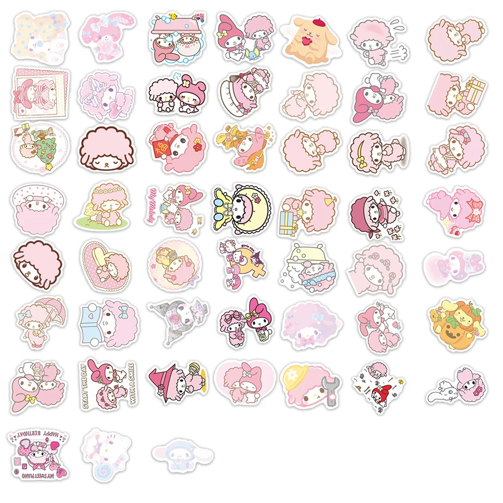 10/30/52 قطعة لطيف بلدي الحلو البيانو سانريو أنيمي ملصقات ميلودي الكرتون ملصق القرطاسية حقيبة الهاتف Kawaii الشارات الديكور #5
