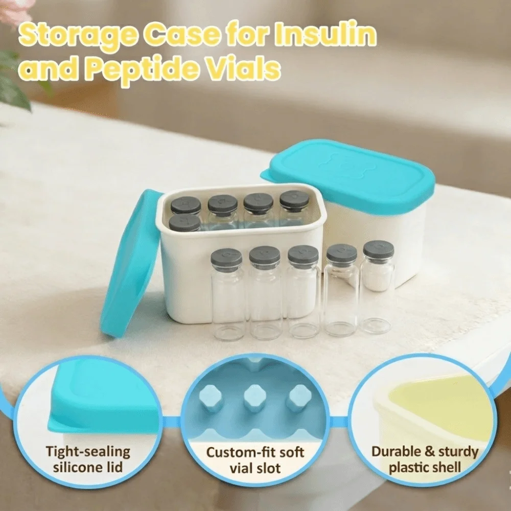 10ml Vial Compatible Peptide Organizer 5ml Vial Compatible Reusable Travel Vial Case Dishwasher-Safe Portable Small Peptide Case