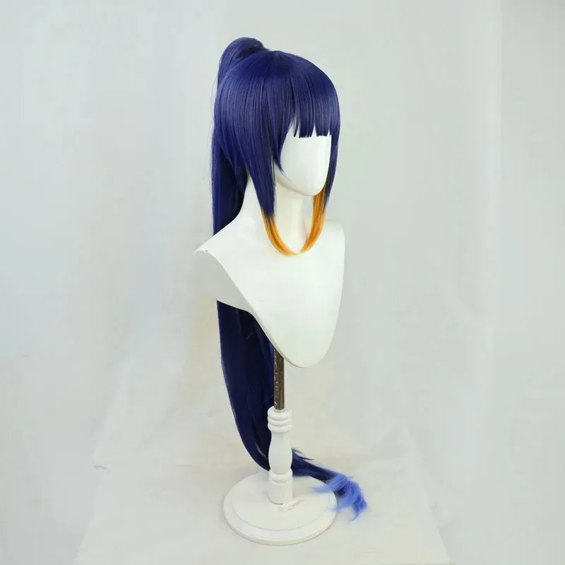 AAA 2025 VTuber Ninomae Ina'nis 가발 Hololive 영어 코스프레 Youtuber Girls 그라데이션 퍼플 옐로우 롱 스트레이트 내열성