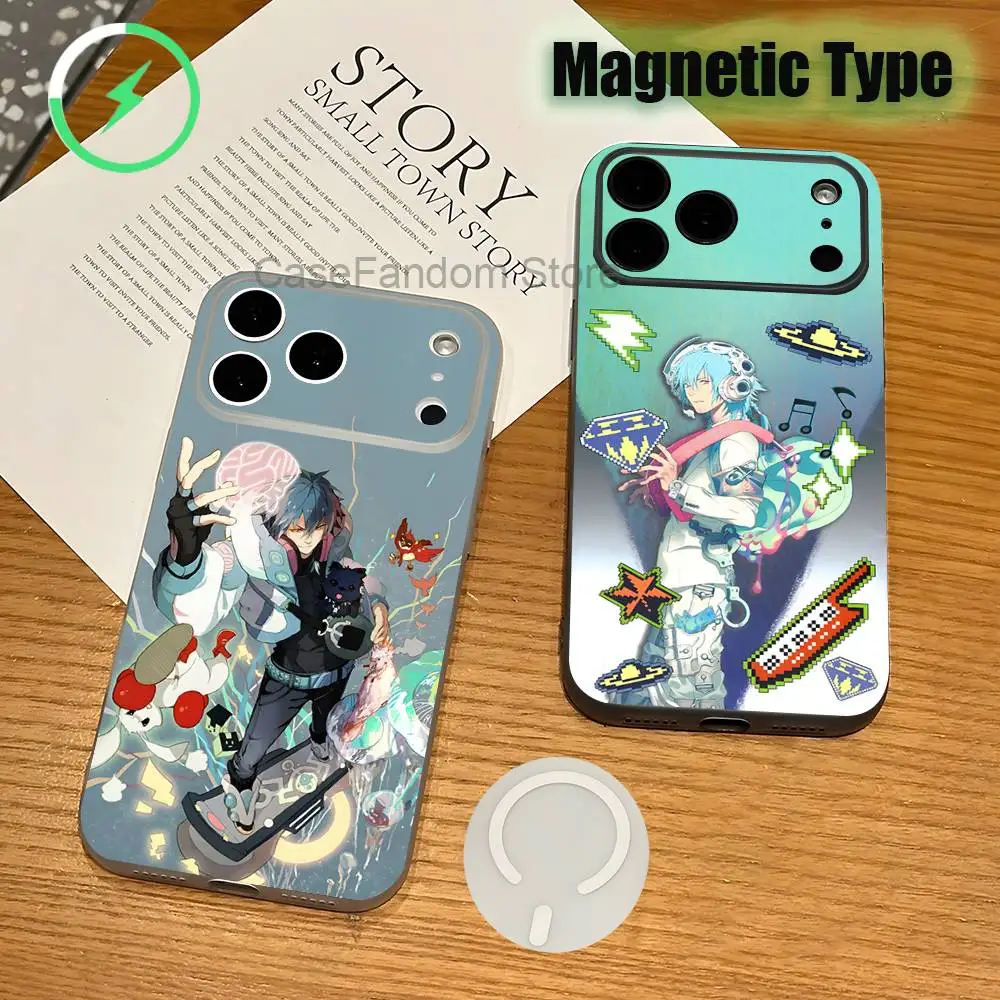 

Aoba Seragaki D-DRAMAtical Murder Magnetic Wireless Charging Transparent White Phone Case For iPhone 17,16,15,14,13,Pro,Max,Plus