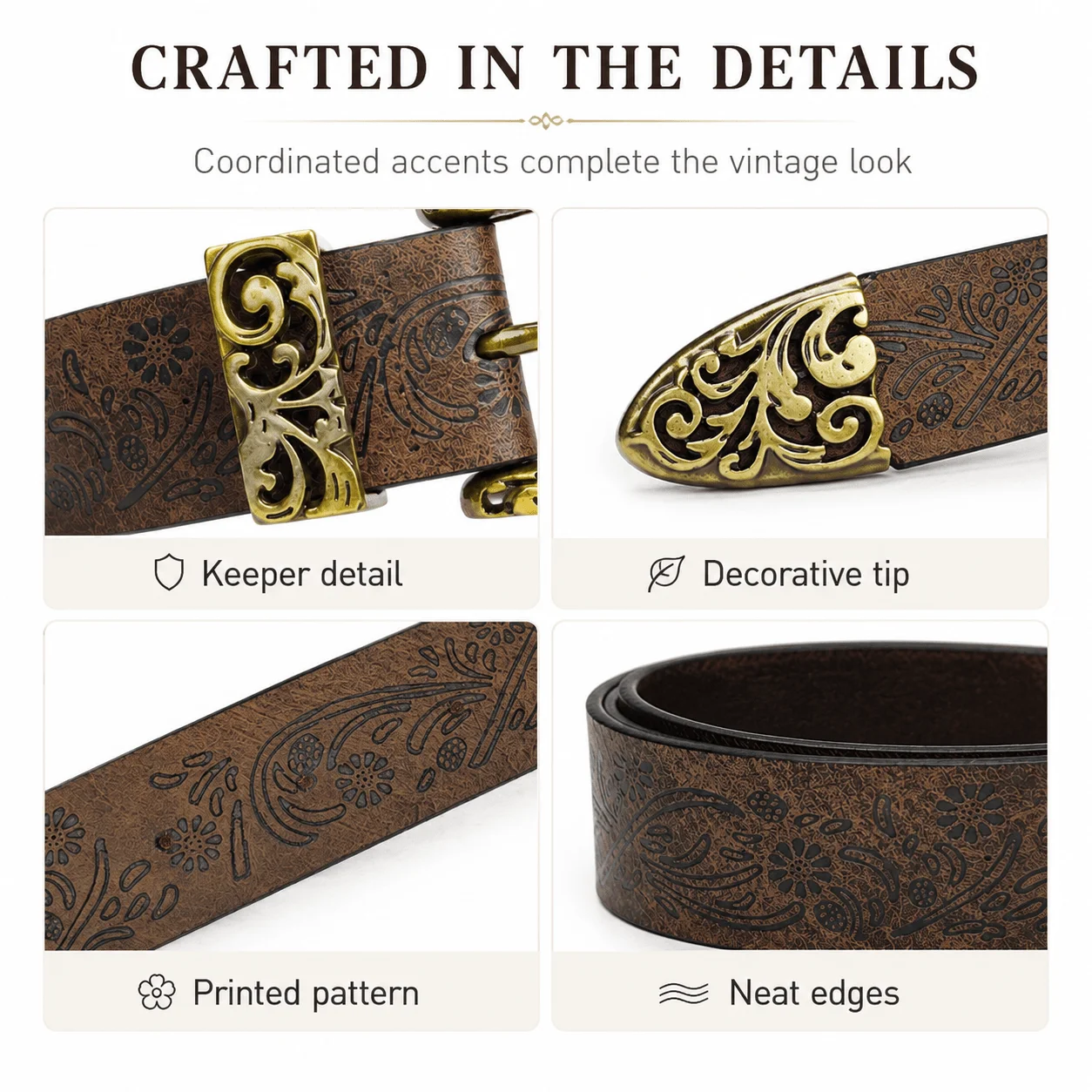 เข็มขัดลายแกะสลักสไตล์เรโทรสำห - Leather Needle Heavy บทวิจารณ์และราคา