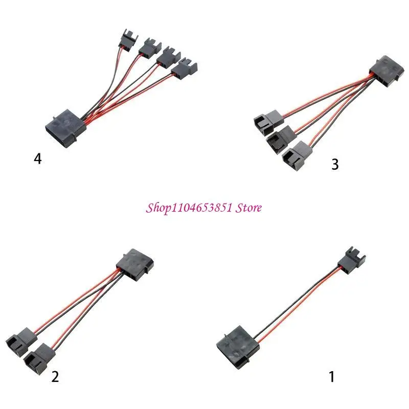 4 Pin Ide Male To Multi Small 4 Pin Power Supply Adapter 4.9in for Chassis Fan