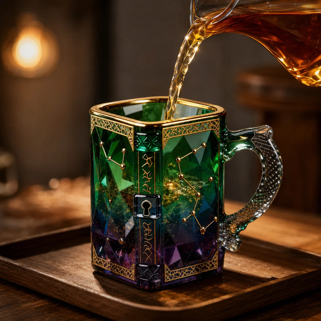 Creative Zodiac Magic Glass Mug with Art Design Coffee Tea Cup - Premium Durable Unique Gift for Constellation Fans Home Office