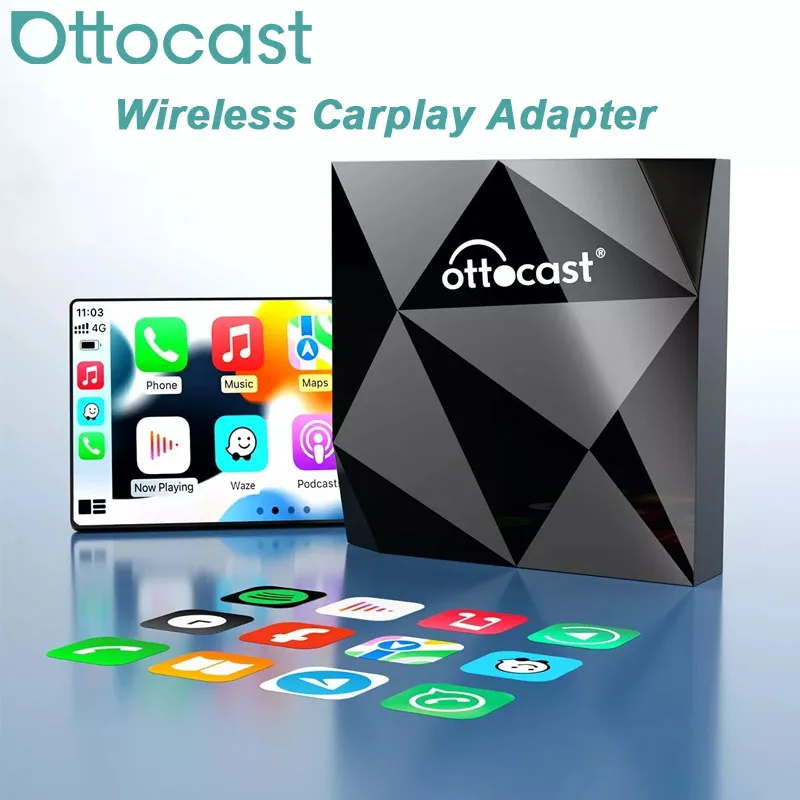 OTTOCAST U2 Air Wireless CarPlay Adapter Wired to Wireless USB Dongle OEM Multimdia Player for Audi Proshe Benz VW Volvo Toyota