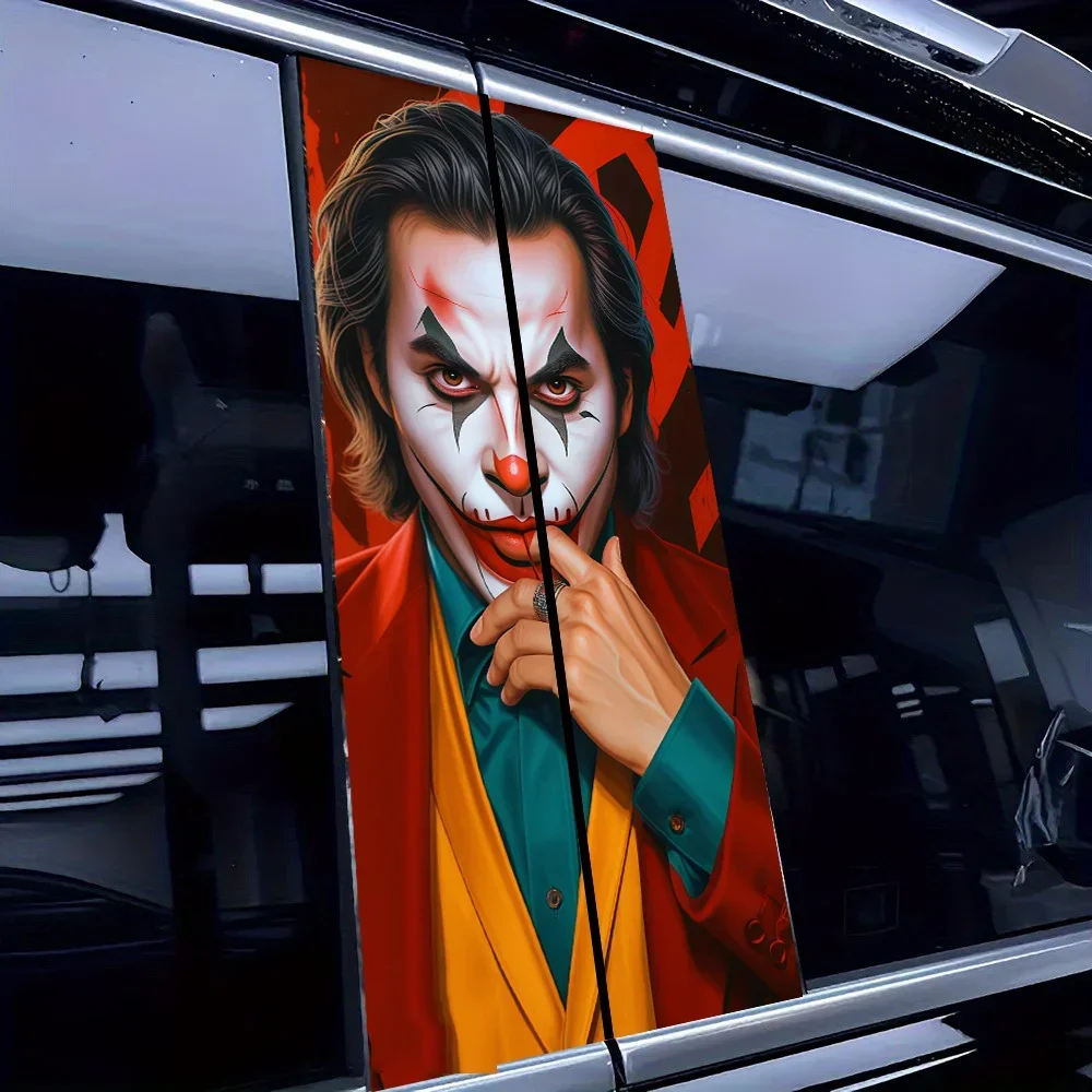 Joker-themed Vinyl Car Sticker - Durable, Waterproof, Shiny B-pillar & External Sunshade, Easy to Apply Car Accessories