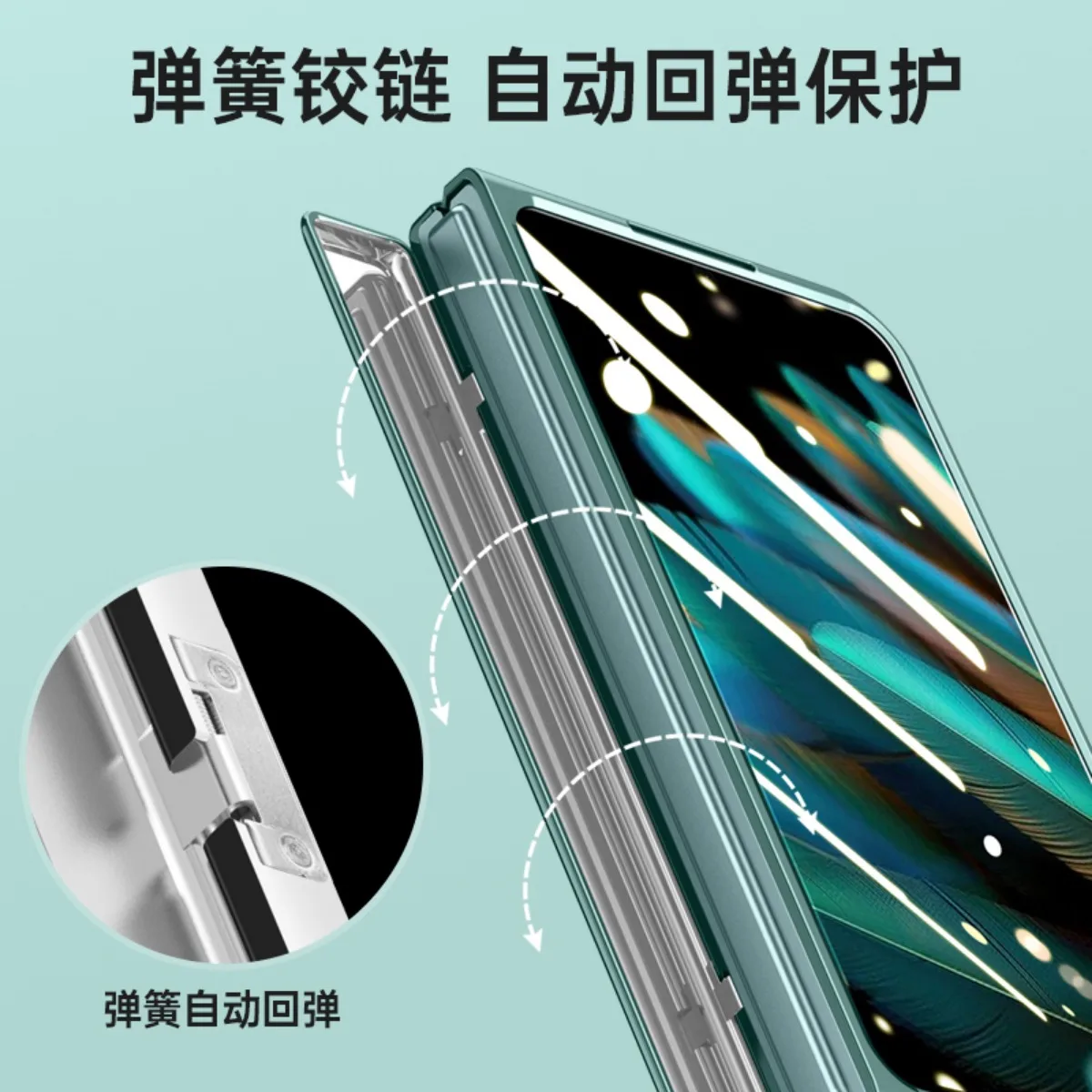 For OPPO Find N2 Case Transparent Electroplated Magnetic Hinge Bracket with Tempered Flim Shockproof Protection Case Accessories