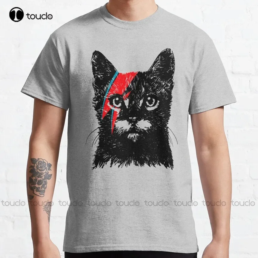 Black Cat Rebel Classic T-Shirt Mens Dress Shirt New Popular Creative Funny Shirt Digital Printing Tee Shirt Christmas Gift New