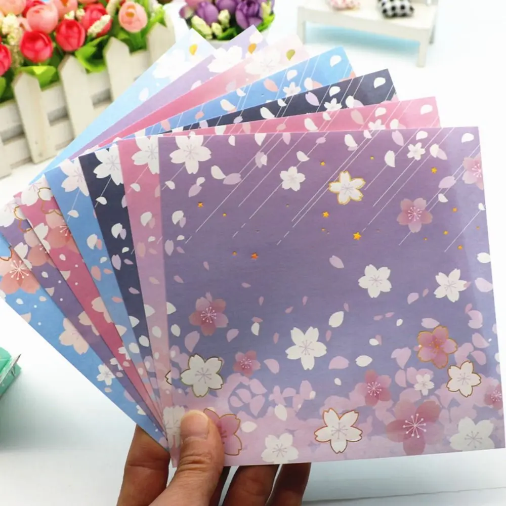 Kreatywność kwadratowe papier Origami Kid DIY Handmade dwustronnie kolorowanie Fold papier typu kraft dziewczyny dekoracje do scrapbookingu materiał