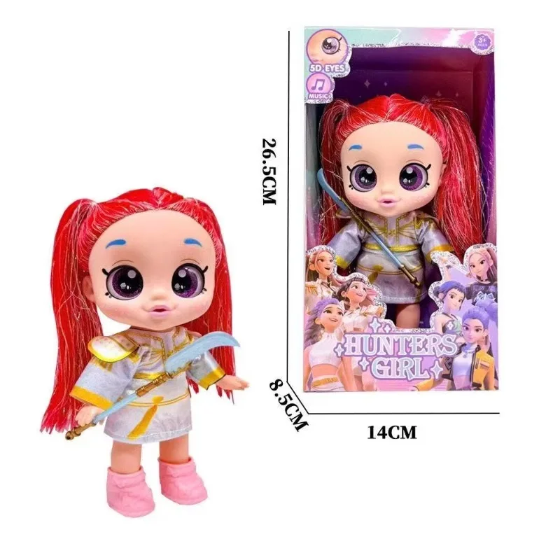 Hunters Girl K-Pop Demon Hunter Doll 13 Inch 5D Eyes Music Light PVC Vinyl Action Figure Toy with Theme Song for Girls Gift view 4