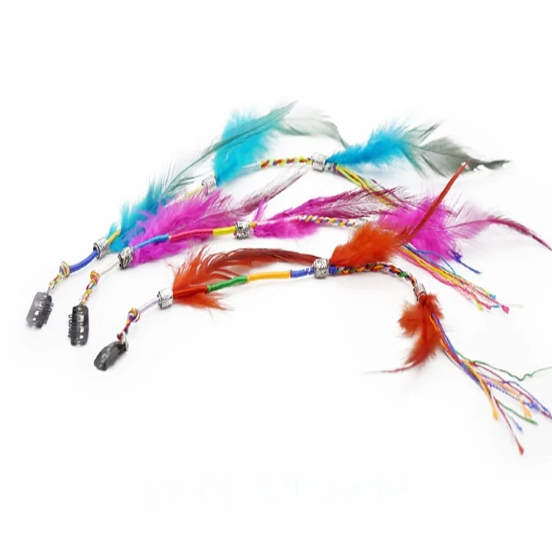 Bohemian Colorful Feather Hair Clips for Women Fashion Braid Dreadlock Hairclips Headwear Hair Decor Jewelry Accessories