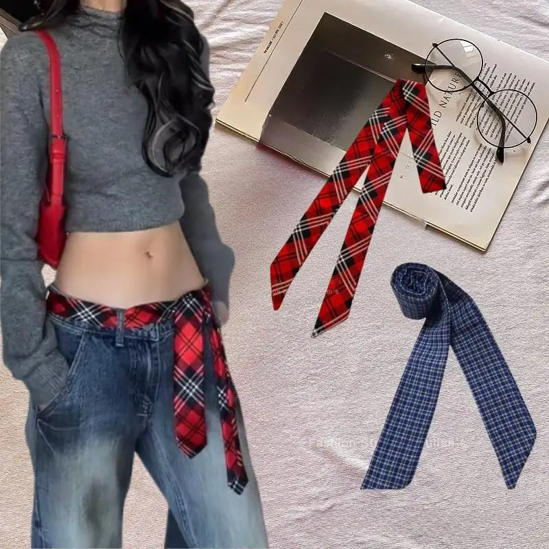 

Корейский элегантный Steet хип-хоп пояс унисекс теплый универсальный пояс с завязками Y2K три цвета сетчатый полосатый пояс декоративный пояс