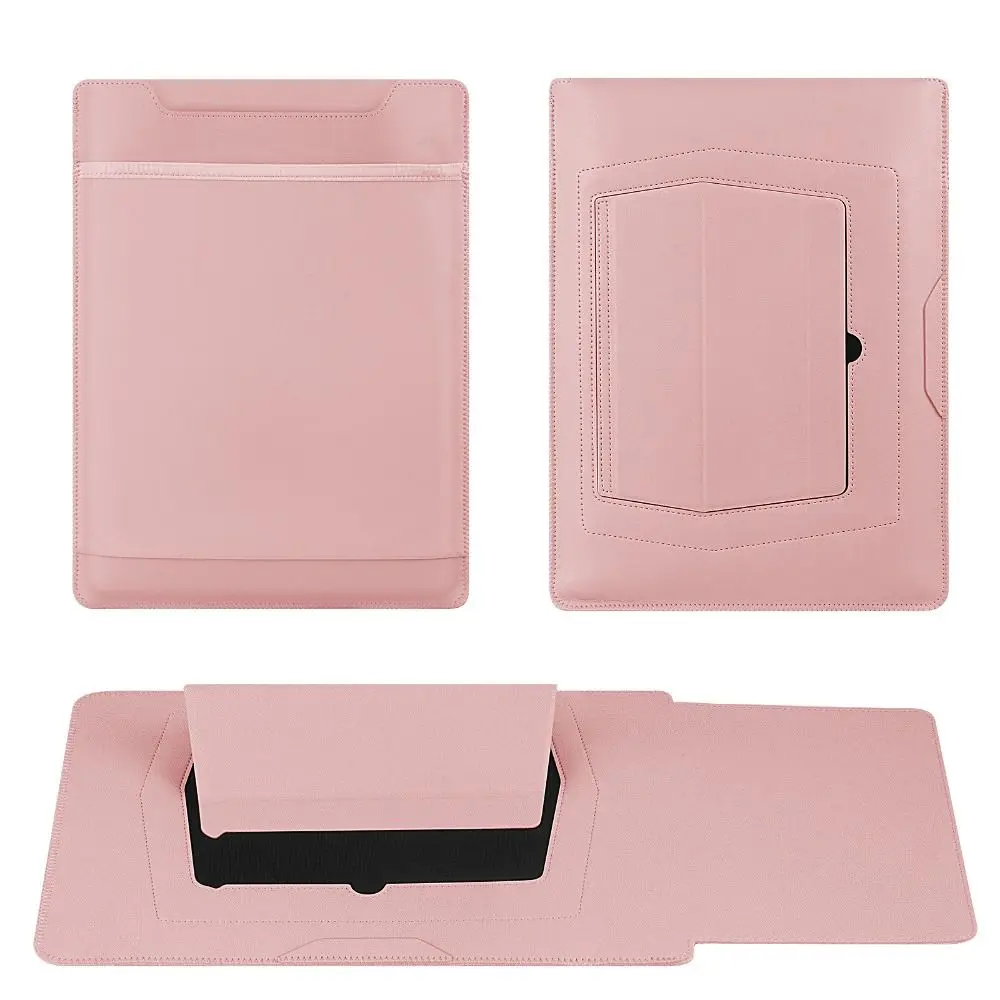 Shockproof Laptop Sleeve Holder Multi-angle Adjustment Water Resistant Leather Pouch Anti-fall with Stand for MacBook Pro