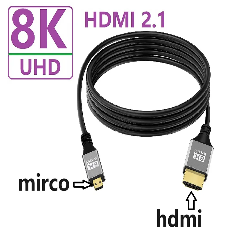 Cable MINI 8K Compatible con HDMI, 4K/120Hz, Cable V2.1 de Ultra alta velocidad, 48Gbps, 8K/60Hz, Cable divisor Digital