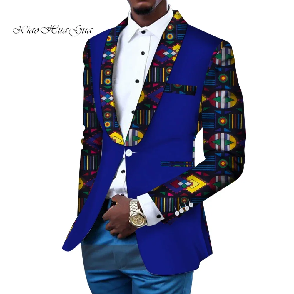 Men Blazer Slim Fit Fancy Blazers Suit Jacket African Men Clothes Blazer Wedding Dress Suit Dashiki Bazin Riche Ankara WYN145