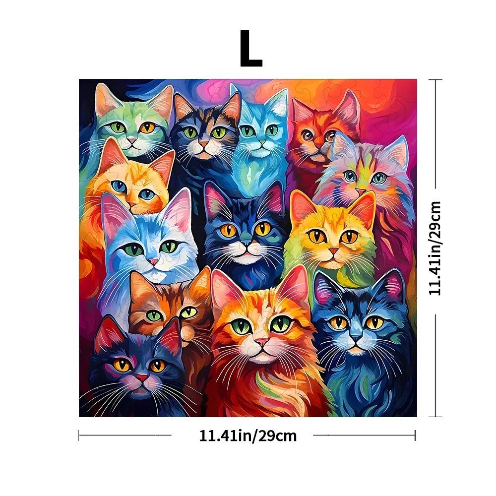 大人のための猫をテーマにした木製パズル、ユニークな形、頭の体操、誕生日とクリスマスのギフト、友達のゲームに適しています