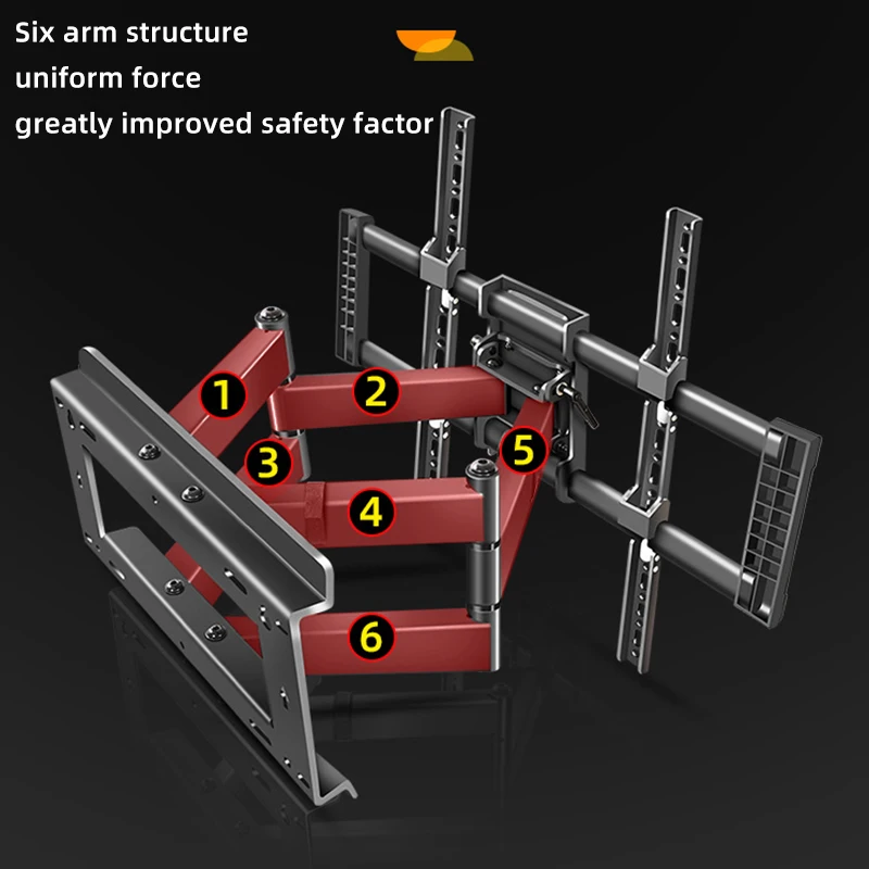 Full Motion TV Wall Mount 55-100 Inch Swivel Tilt Durable LED Mounting Bracket Weight Capacity 80kg MAX VESA 800*600mm DY999