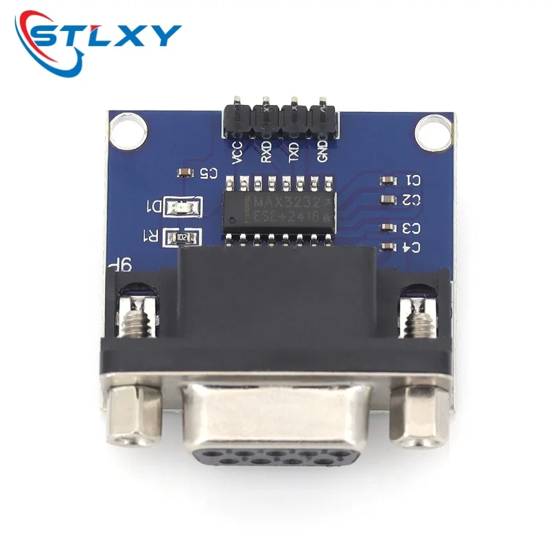 Stlxy MAX3232 RS232 To TTL MAX232 Flashing Board Converter Module 3.3V-5.5V TX RX VCC GND Female Serial To TTL Module Boards
