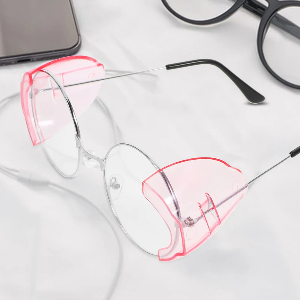 

4 Pairs 17mm TPU Glasses Wings Side Shields for Safety Eyewear Clear Reusable Protective Accessories Green Tea Fits