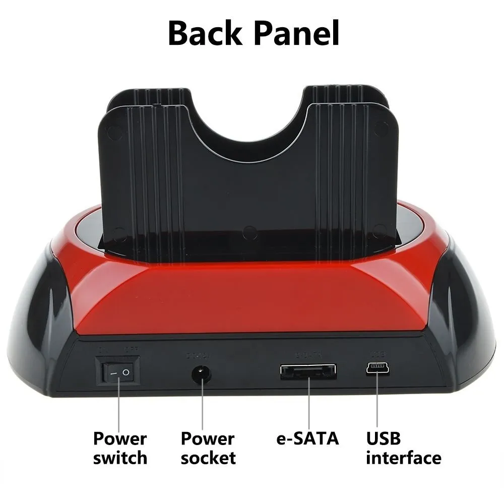 IDE SATA Dual All In 1 Hd Dock Docking Station Hard Disk Drive Hdd 2.5 3.5 Reader Usb 2.0 EU External Box Enclosure Case