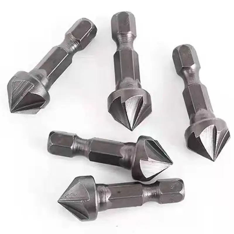 6 Flute Countersink Drill Bit 90 Degree Point Angle Chamfer Cutting Woodworking Tool accessories