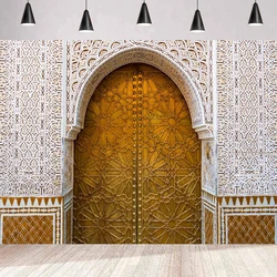 Palace of Morocco Photography Backdrop Middle Eastern Style Palace Door Background Home Party Backdrop Wall Banner Decor Poster
