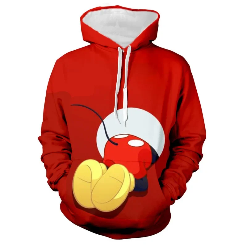 Disney Hoodies Autumn Men\'s Women\'s Cartoon Printed Short Sleeve Hooded Clothing Fashion Jacket Adult Daily Casual Streetwear