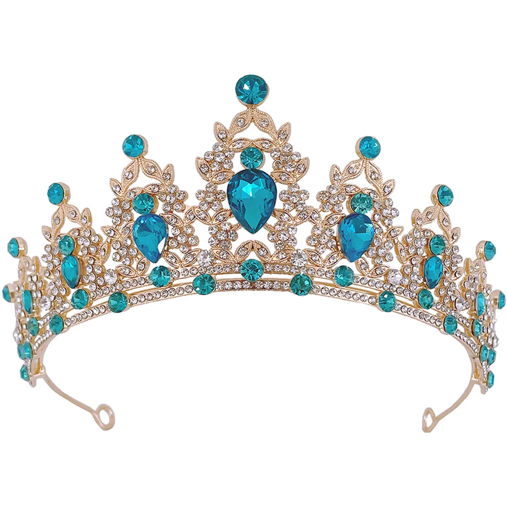 

Baroque Crown Headdress Vintage Bridal Wedding Tiara Elegant Rhinestone Hair Accessory Party Festival Photo Prop