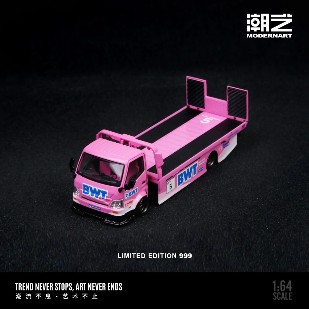 

PRESALE Modernart 1:64 BWT H300 FLATBED TRANSPORT TRAILER Pink Diecast Diorama Car Model Toys MD