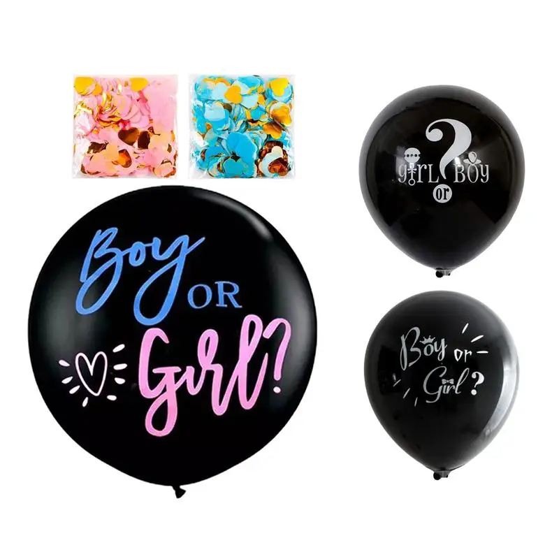 Boy Or Girl Balloons 36InchPink And Blue Confetti-Filled Balloon Complete Decorations Kit For Memorable Photos And Videos