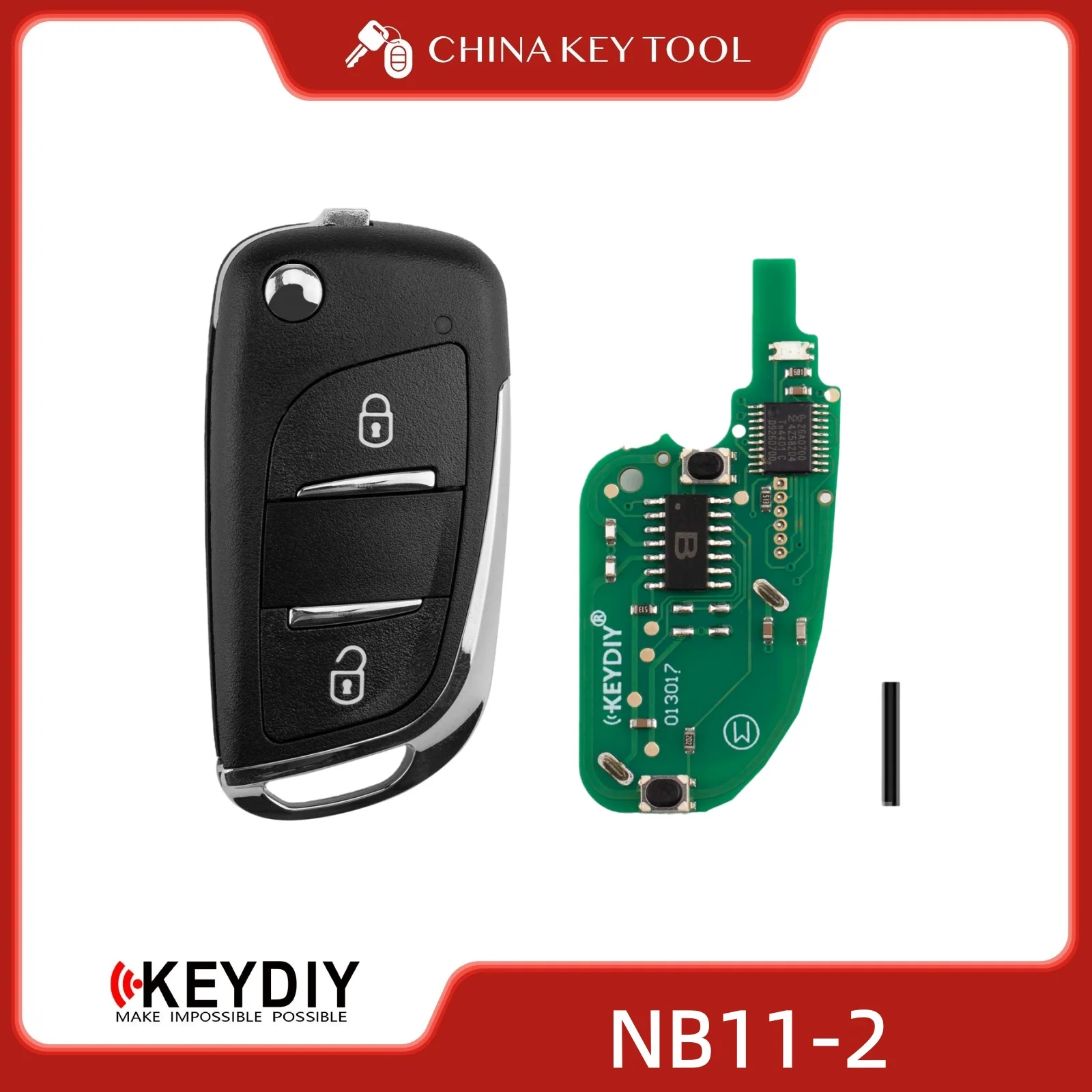 

KEYDIY KD NB11-2 PCF Universal Flip Remote Key 2 Buttons Compatible with PSA Type