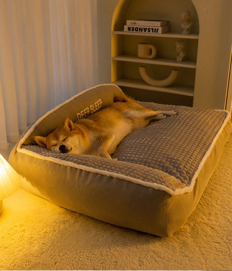 Luxus Winter Warm Große Hund Sofa Bett Hund Knie Katze Matten Haus Kissen Haustier Schlafen Sofa Betten Matte für Große und Kleine Hund – Detail 14