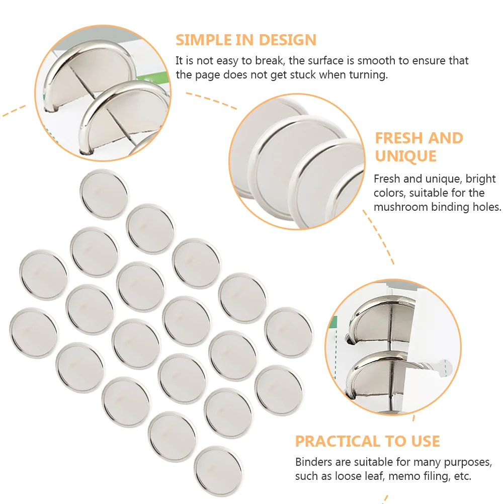 20 Stück Notizbücher, Pilzlochbinder, Discbound-Scheiben, Ringbindung, rundes Zubehör, 28 x 28 cm, Planer, solide goldene Ringe