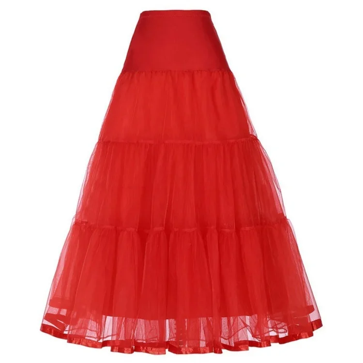 Vintage Kleid Petticoat für Hochzeit Retro Krinoline Frauen Hochzeit Zubehör Schwarz Weiß Lange Petticoats Unterrock Plus Größe