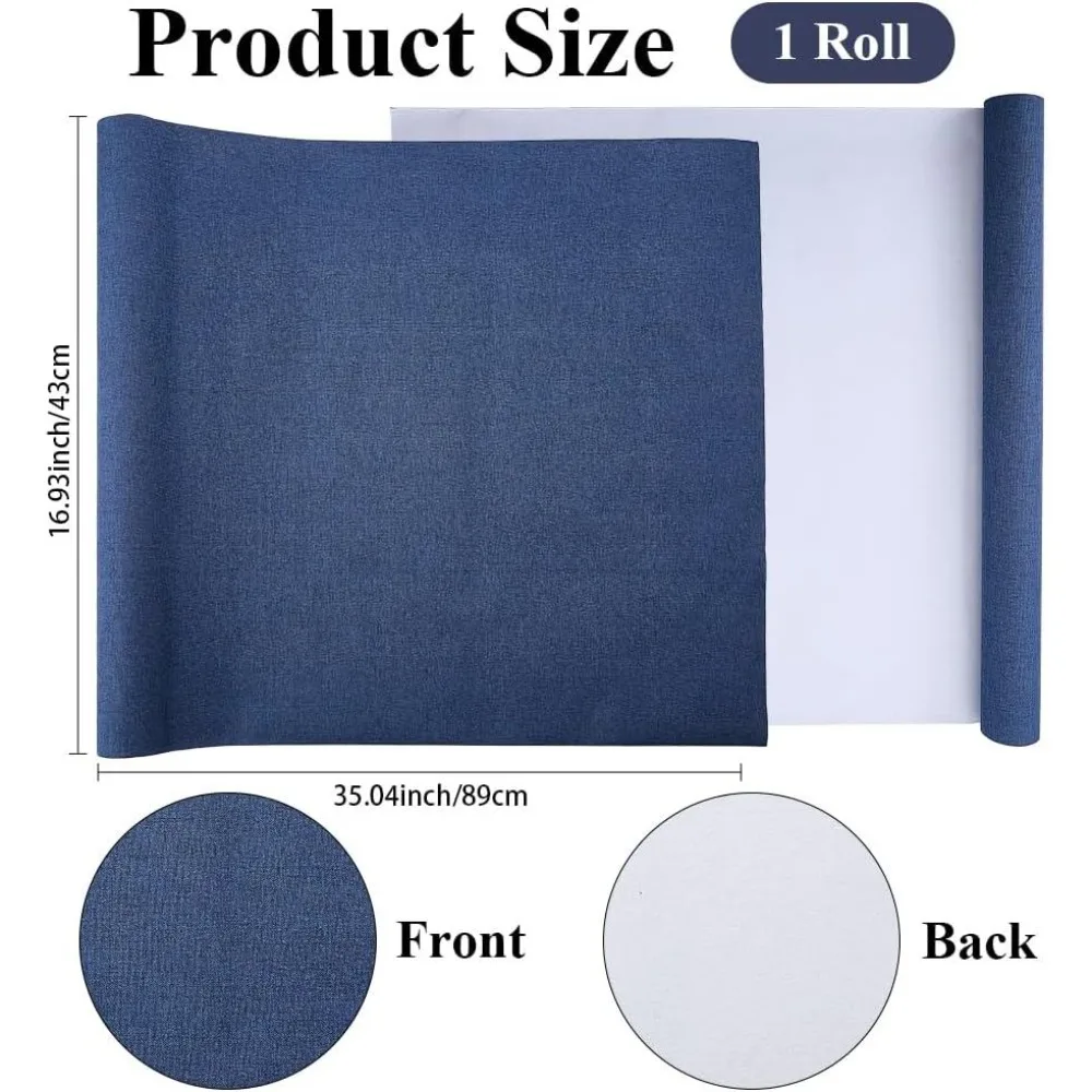 Dark Blue Book Cloth Fabric Surface Paper Backed 35 x 17 Inch for Books Binding Bookcover Notebook Album Scrapbooking Archival