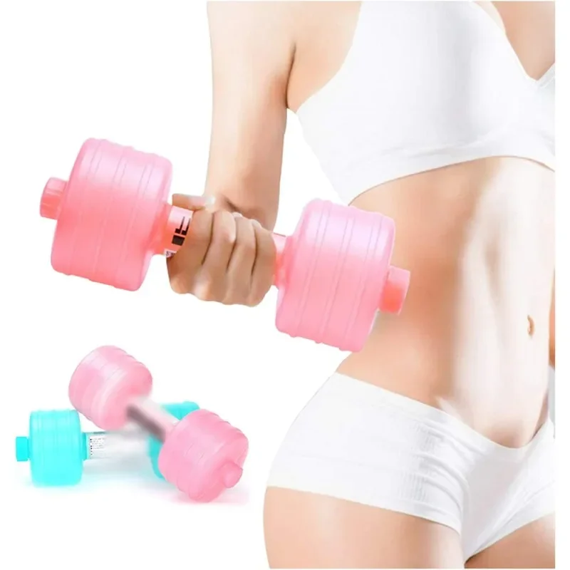 1PCS Water Filled Dumbbells, Portable and Adjustable Dumbbells Fitness Dumbbell for Training Muscle Strength,Pink Blue