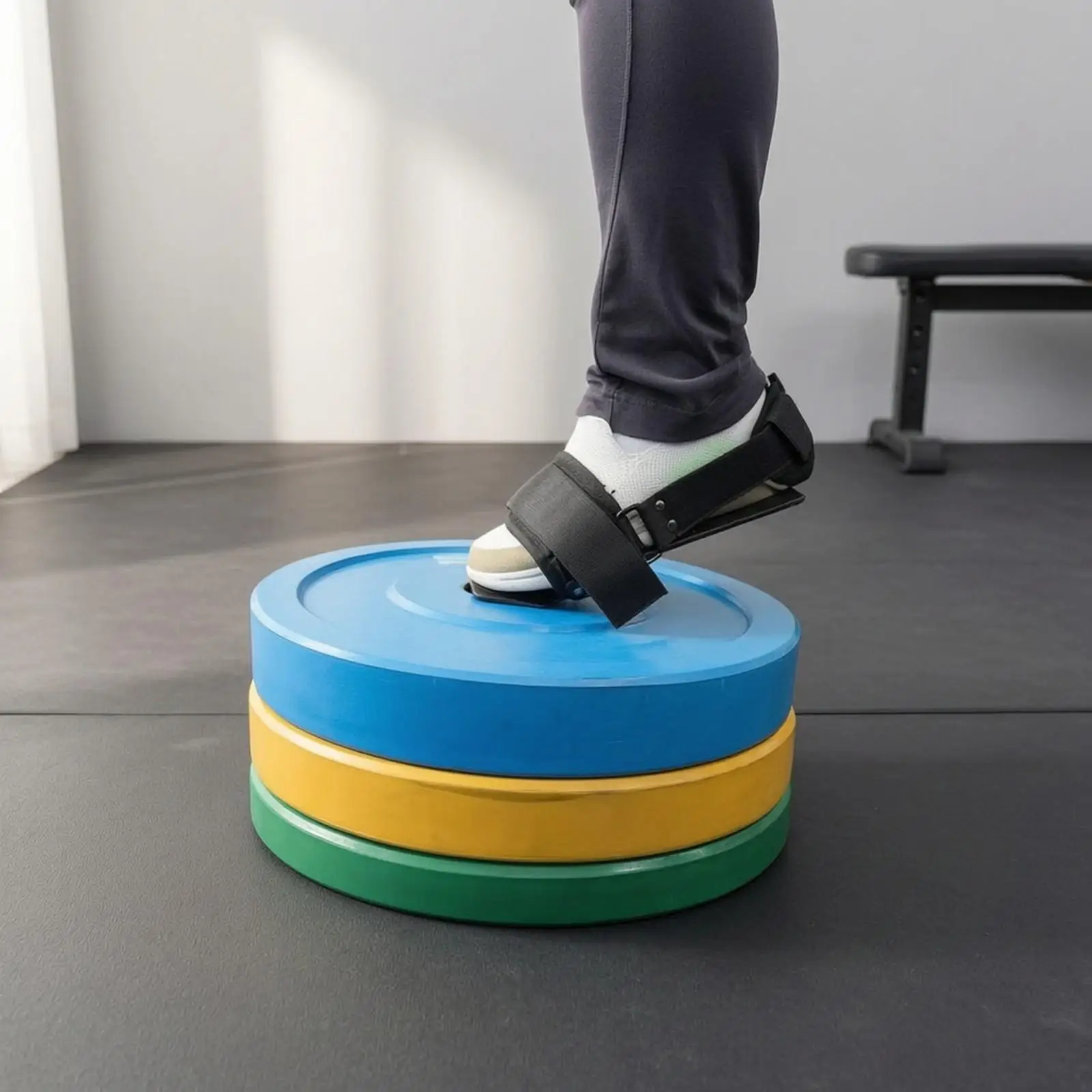 Tibia and Calf Training Device Padded Portable Ankle Loading Training Device Single Leg Calf Training Device with Footplate