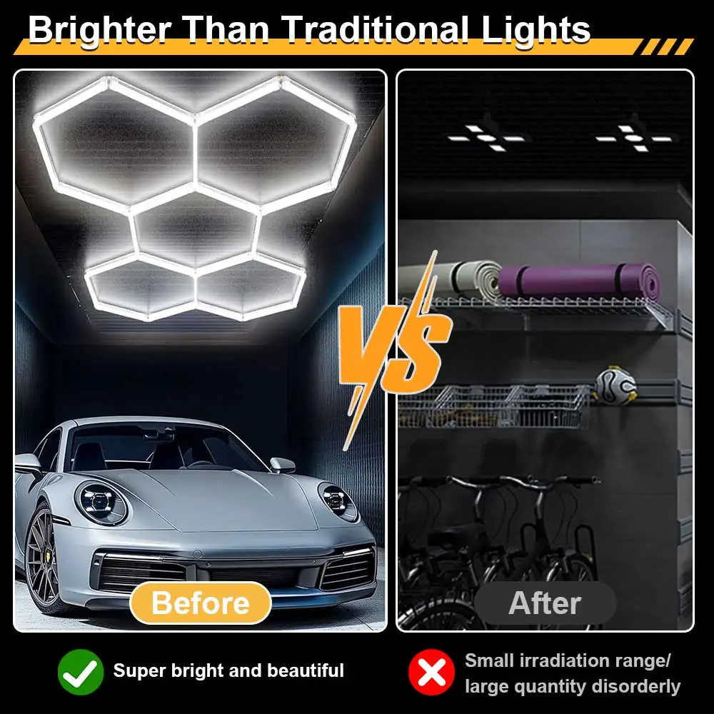 VASTFIRE 1/3/5/8/14 hole honeycomb hexagonal LED ceiling garage light 6500K cold light for garages and 4S workshops image 4
