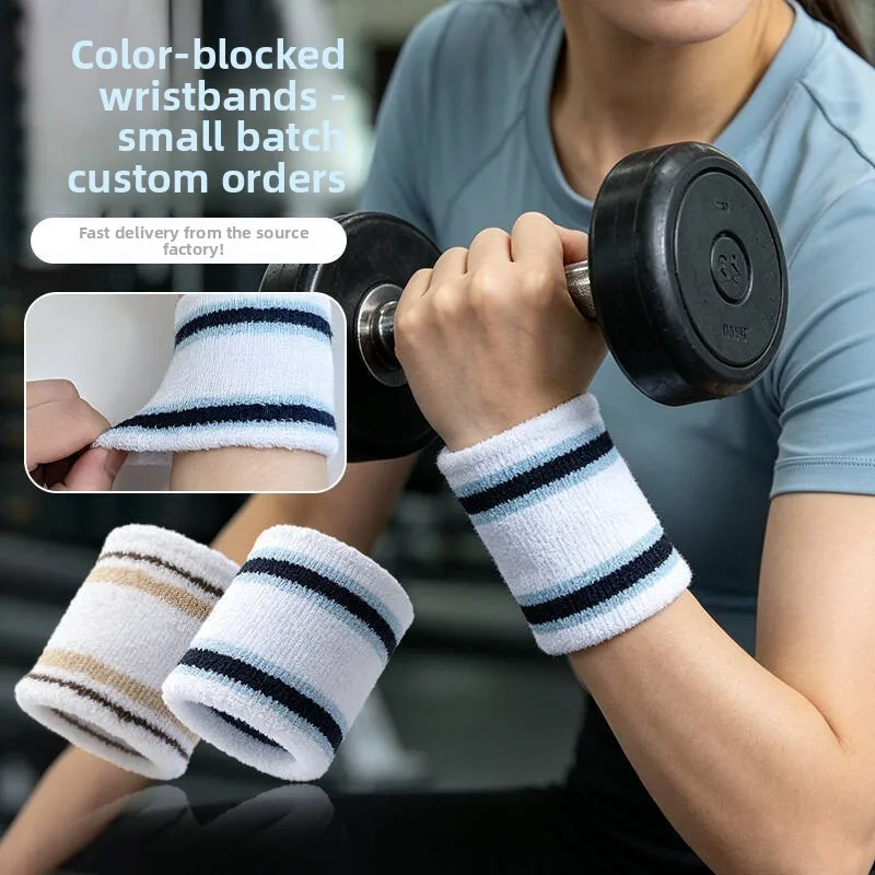 Premium Pure Cotton Breathable Sports Towel Wristband Men and Women Fitness Basketball Compression Anti Twist Guard Support