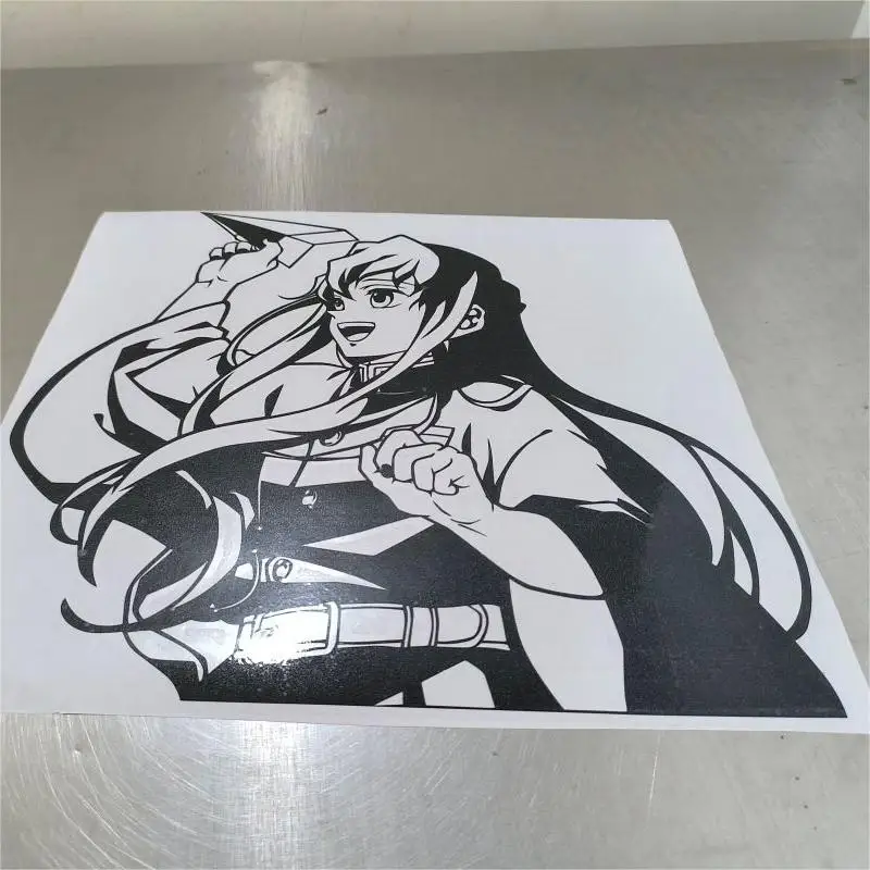 Demon Slayer Naklejka na ścianę Naklejka samochodowa Tokitou Muichirou Kanroji Mitsuri Vinyl Decor Dekoracja domu Anime