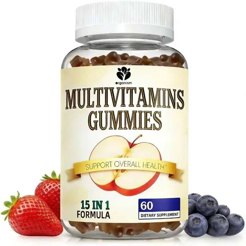 15 in 1 multi vitamin gummies - rich in vitamins A, C, D3, E, zinc, magnesium, etc -60 gummies
