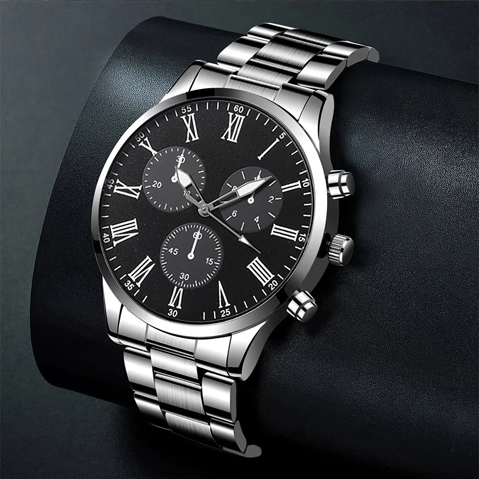 2 pièces mode hommes montre à Quartz Simple Roma cadran hommes montres d'affaires Reloj Hombre (sans boîte)