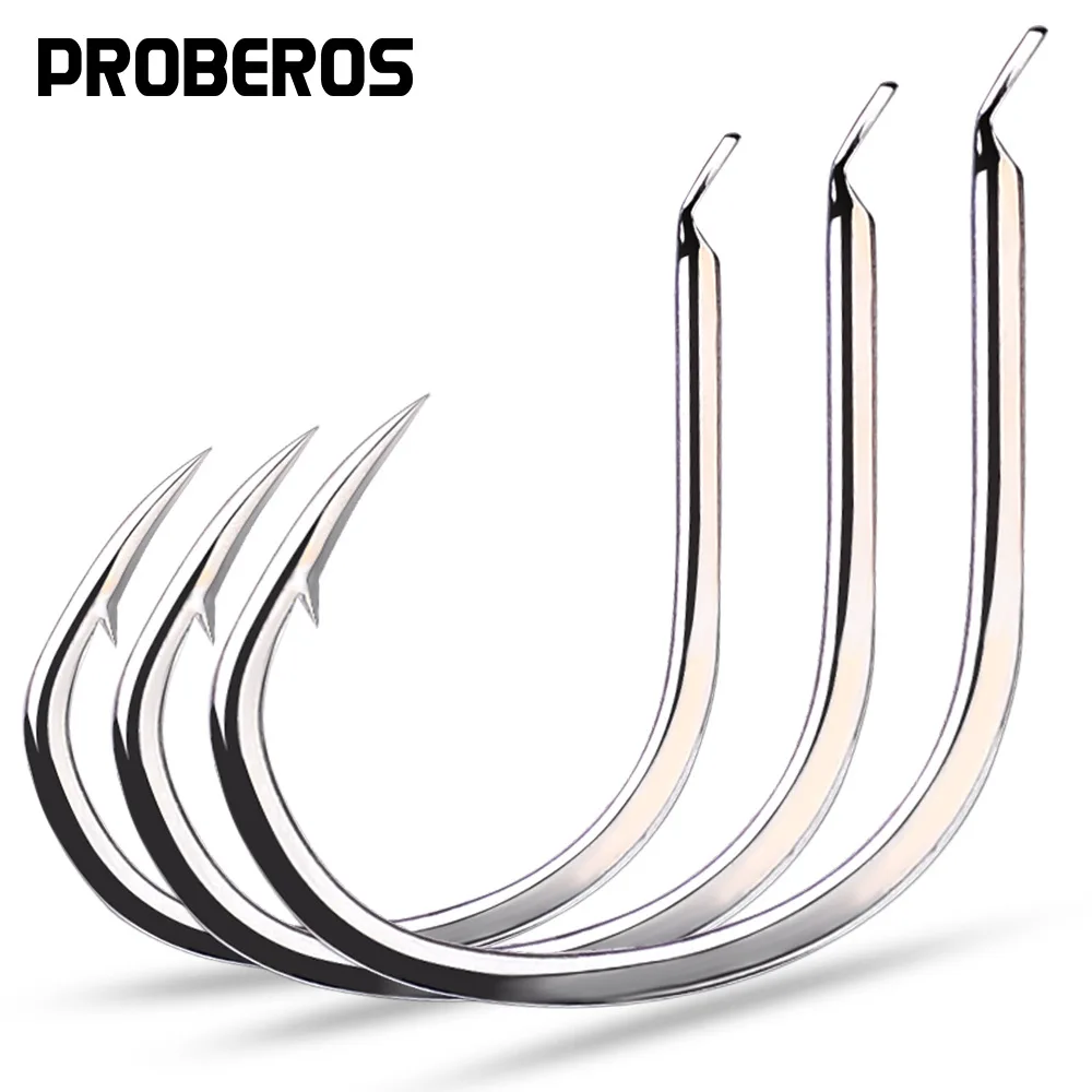 

PROBEROS 50pcs High Carbon Steel Fishing Hook Barbed Innovative Design for Superior Jig Fishing Performance in Any Environment