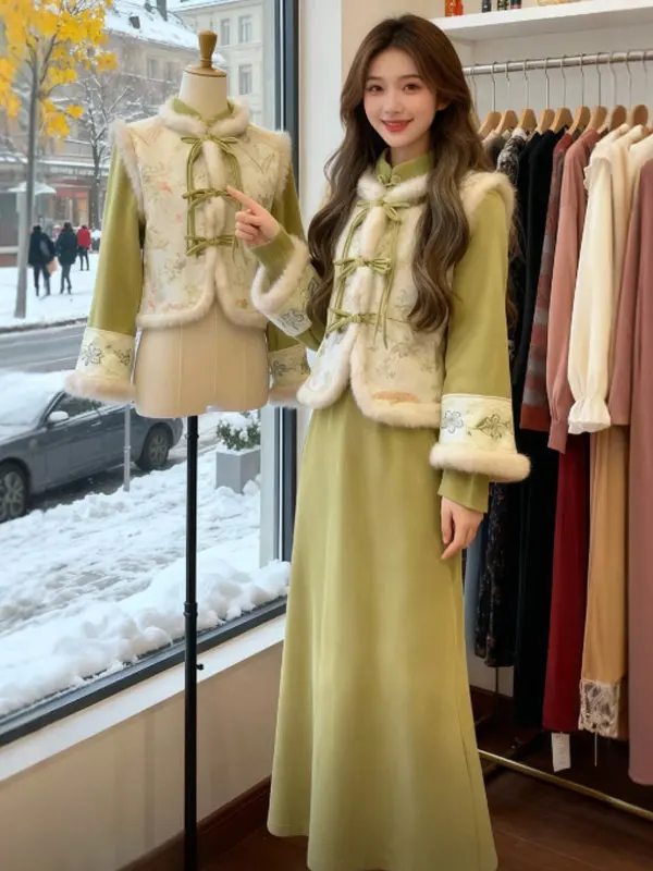 

Новый китайский комплект: элегантный жилет и куртка премиум-класса, омолаживающий образ, полный комплект для весеннего гардероба