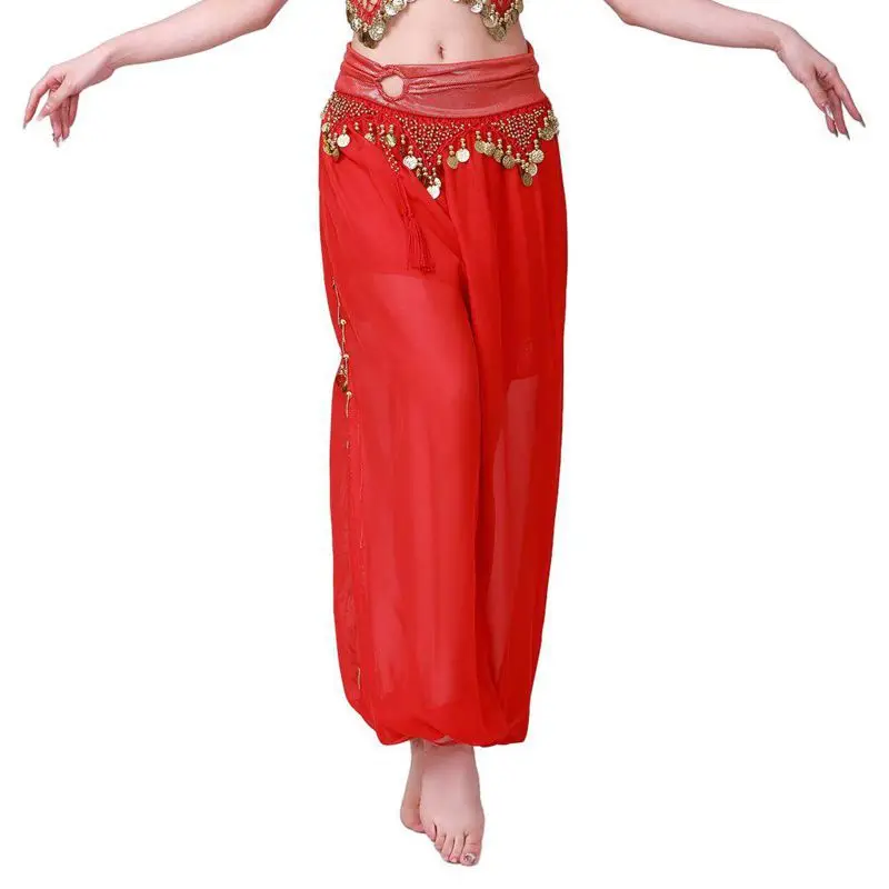 المرأة الرقص الشرقي الترتر السراويل هالوين كرنفال زي الترتر شرابة بنطلون القبلية العربية أداء الرقص السراويل فضفاضة