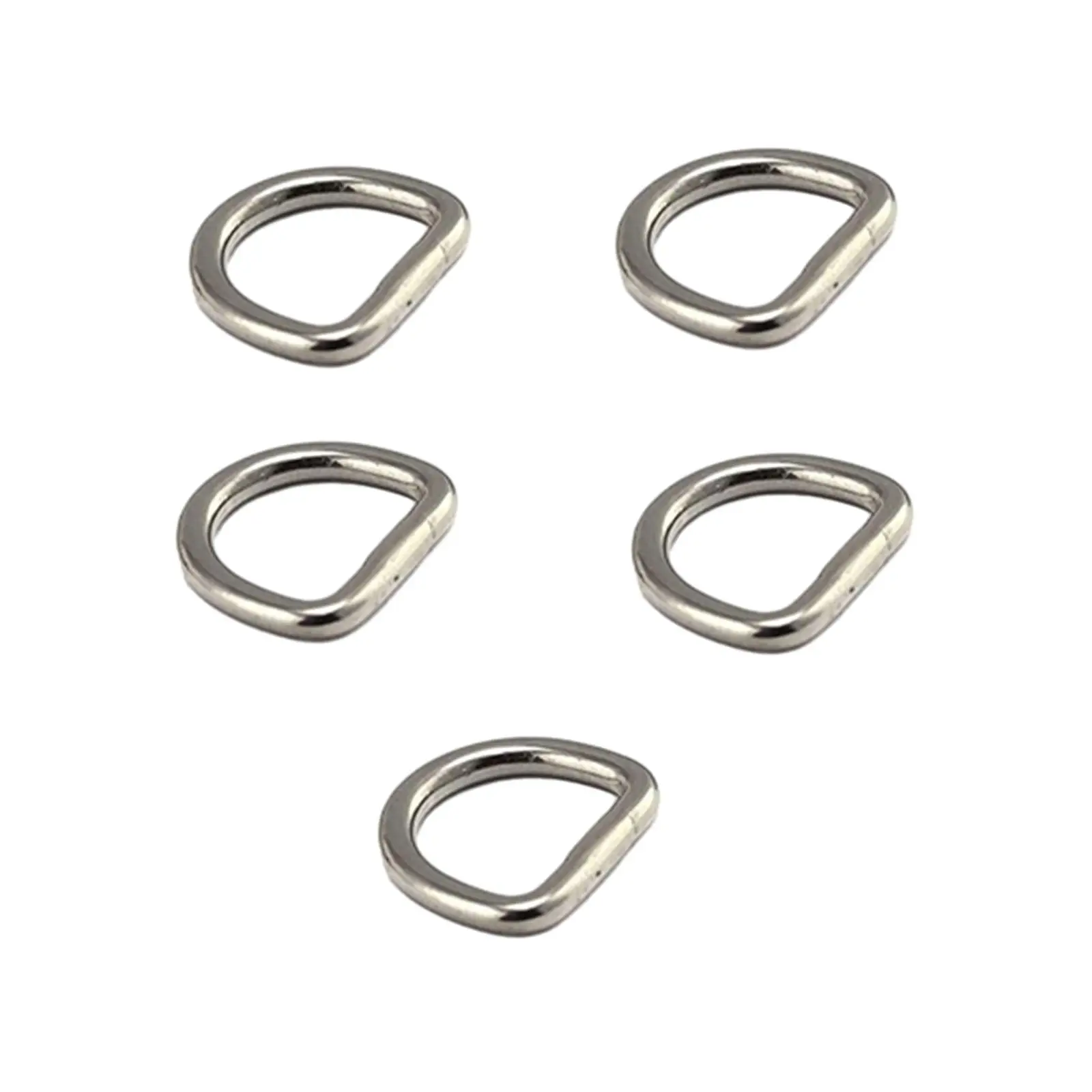 2x 5 Pieces Closed D Rings Metal Loops Buckles Extra Thick D Shape Buckle D Shape Rings for Dog Leashes Straps Tote Accessories