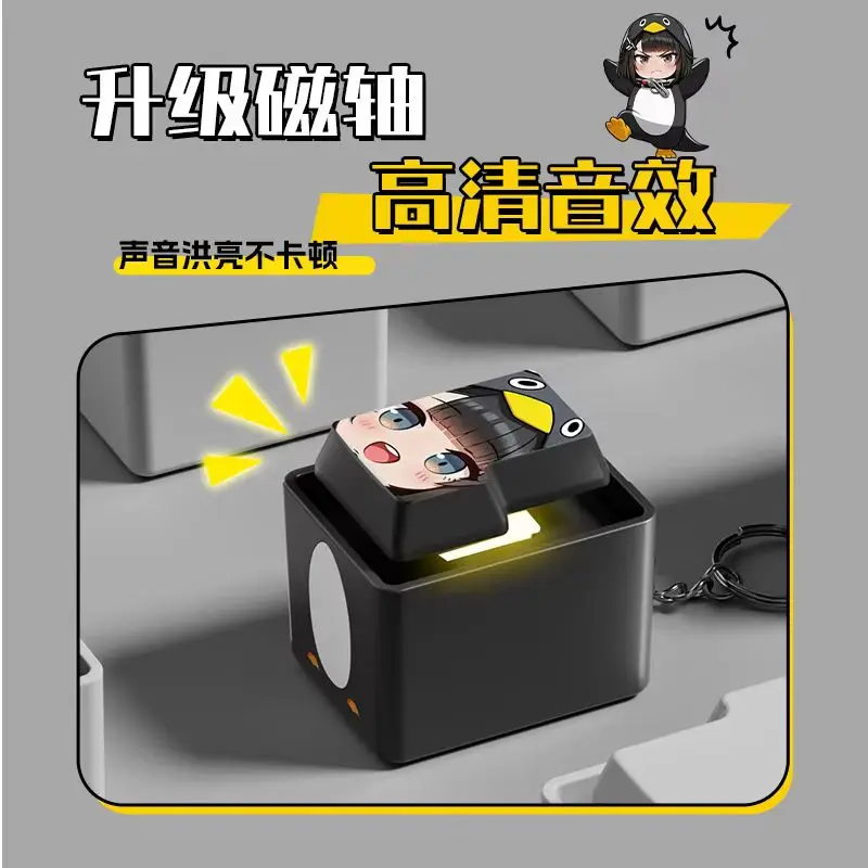 Gugu Gaga Penguin Doll Cute Anime Fans Decompression Fidget Enter Glowing Sound Keychain Funny Pendant Stress Relief Toy view 2