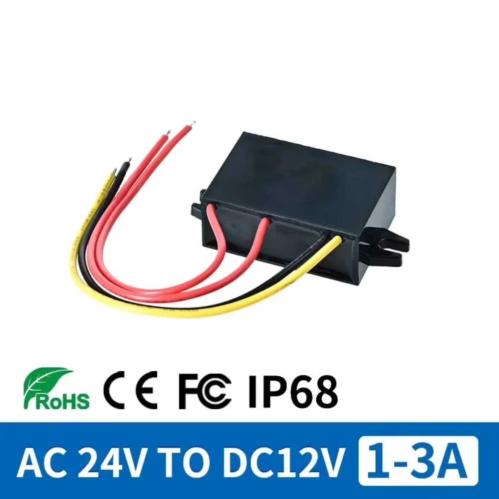 

DC Step Down Power Converter 24Vac to 12Vdc 3A 2A 1A 24V AC to 12V DC Voltage Buck Car CCTV Monitoring Power Voltage Regulator